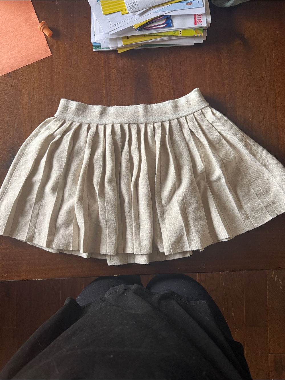 aerie Pleated Mini Skirt in Cream